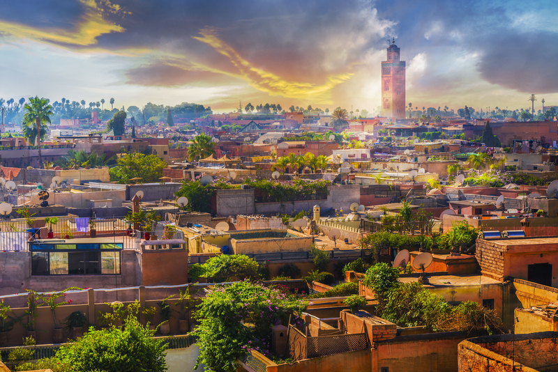 Marrakesh is known as the Red City given the red sandstone walls that surrounds the city.
